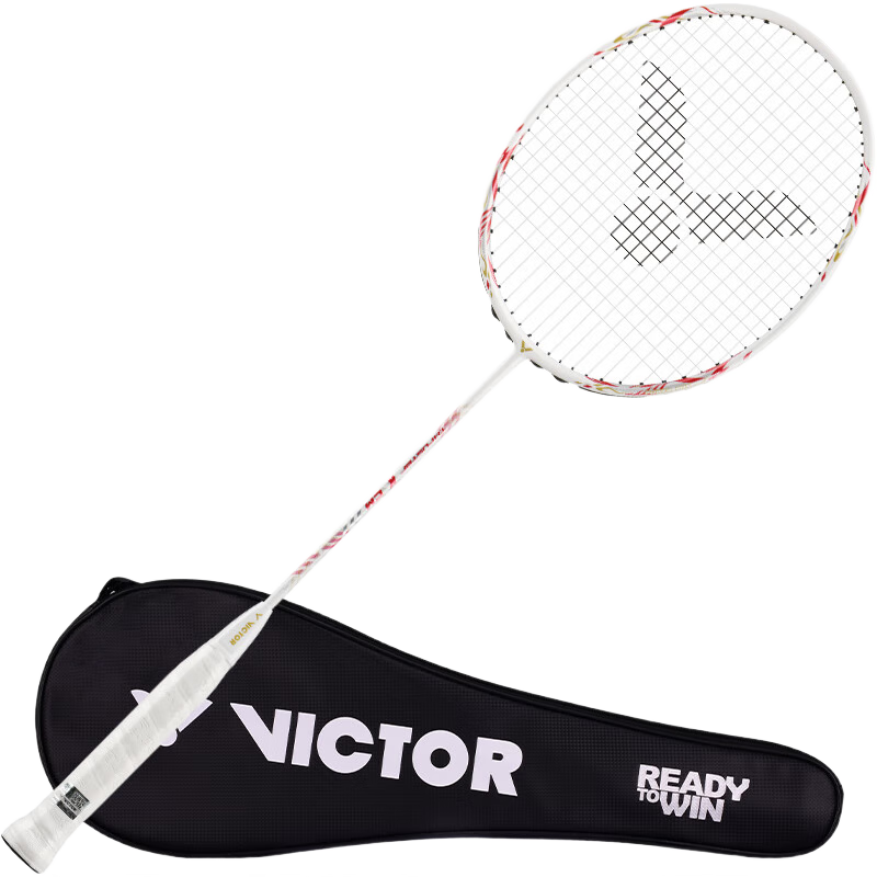 VICTOR Shengli Xiaogui Jian Upgrade Version Tianlong Full Carbon Offensive Single Racket TK-CM, Bright White, 4U, Stringed Racket, 26 Pounds