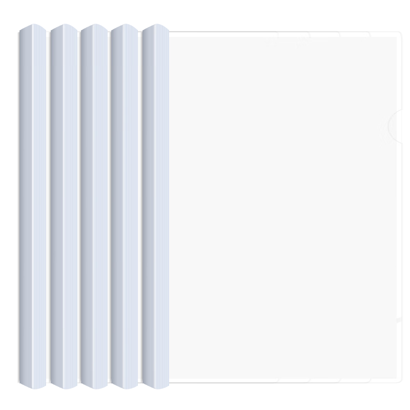 SIMAA 5 A4 Transparent Lever Arch Files/pull Rod Folders/report Folders/document Folders, 25mm Wide Spine Resume Report Folder, Student Exam Storage, White 6151