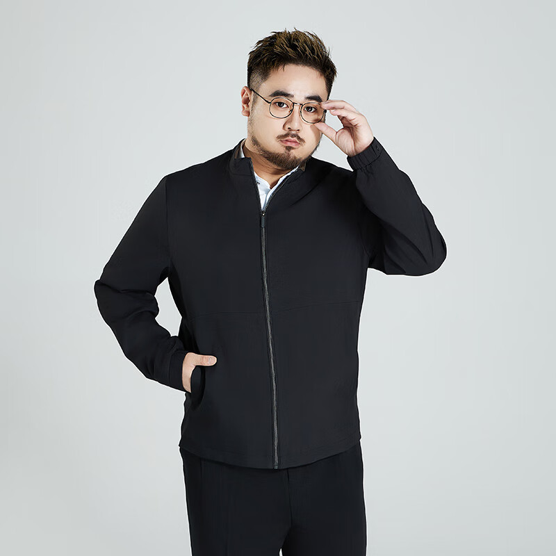 Ayoupang Large Size Stand-Collar Executive Jacket for Middle-Aged And Elderly Fathers, Cadre Style Outer Coat, Navy Blue, 3XL 5