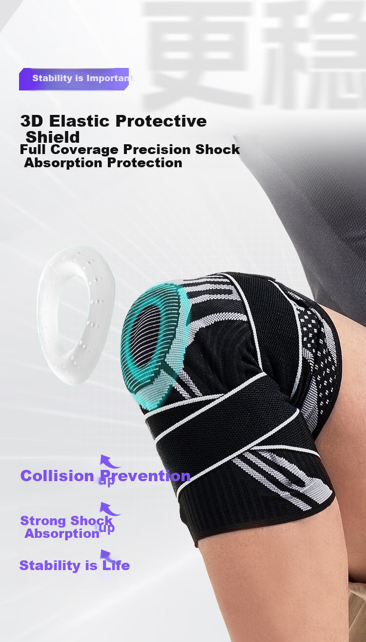 JD Original X380 Sports Knee Brace for Running And Basketball, Patella Fixation Meniscus Knee Protector, Single Piece L 6