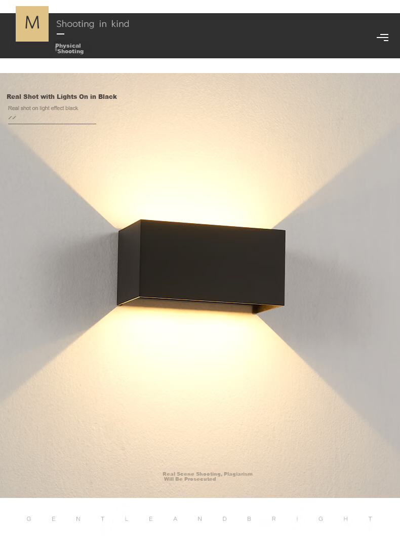 ZIDENG Outdoor Wall Light Waterproof Modern Minimalist Living Room Super Bright LED Dimmable Dual-Head for Outdoor Stairs Hallway Balcony 12