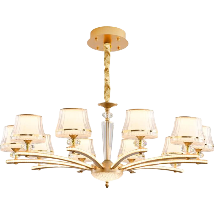 NVC , European And American Light Luxury Crystal Glass Voice-Controlled Smart Chandelier, Living Room Pendant Light, Dining Room Light Fixture, WHXD120F/G-01
