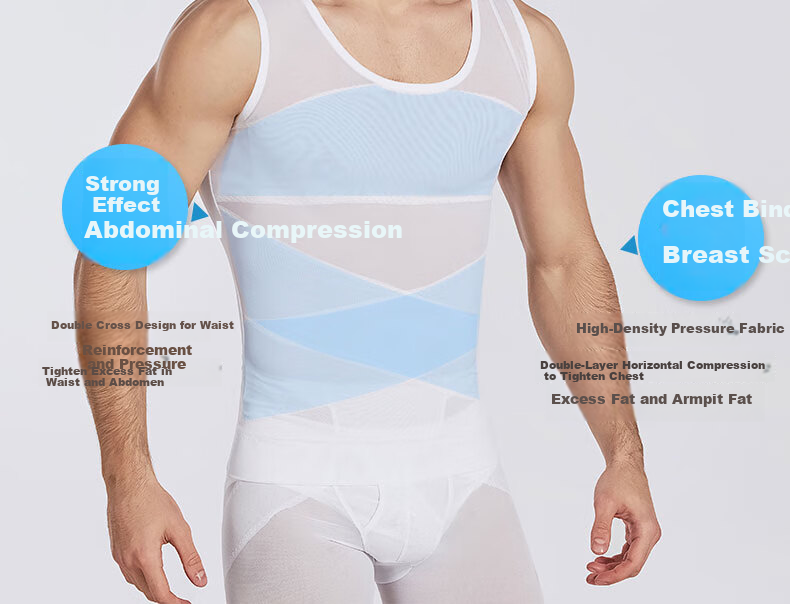 LangSha Men's Shapewear, Invisible Tummy Control Vest, Fitness Belly Slimming Device, Waist Trainer, Black, Size M 5