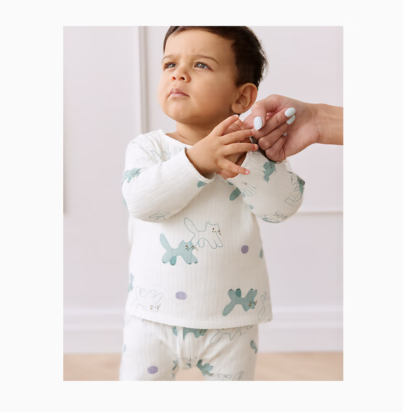 Guaiqixiong Baby Boy And Girl Underwear Set, Home Wear, Infant Two-Piece Spring And Summer Thin Outfit, Spring And Autumn Pajamas, Children's Clothing 7