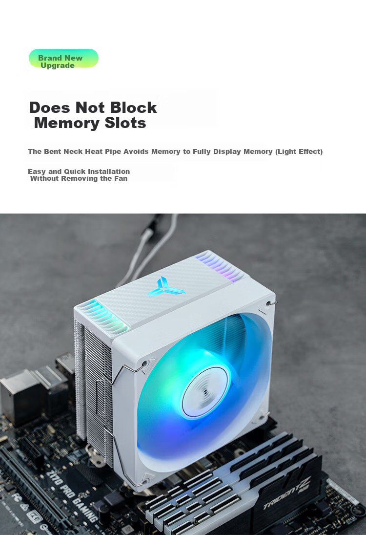 JONSBO CR-1000MAX V2 ARGB Edition White Model, CPU Air Cooler (6 Nickel-Plated Heat Pipes, Motherboard ARGB Sync, PWM Fan, Multi-Platform, Thermal Paste Included) 10