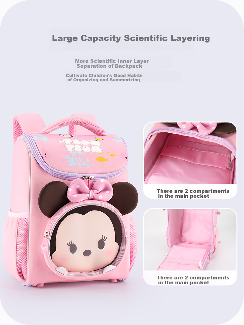 Disney Song Song Children's Backpack for Kindergarten And Elementary School Students, Cute School Bag for Boys And Girls, Trendy Outdoor Backpack ST80137 Pink 3