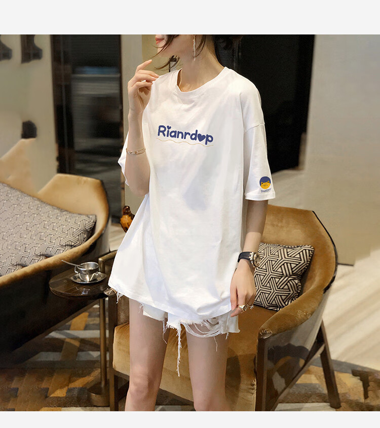 TonLion 2026 Summer Short-Sleeve T-Shirt for Women, Pure Cotton Simple Versatile Fashion Round Neck Half-Sleeve Top 6