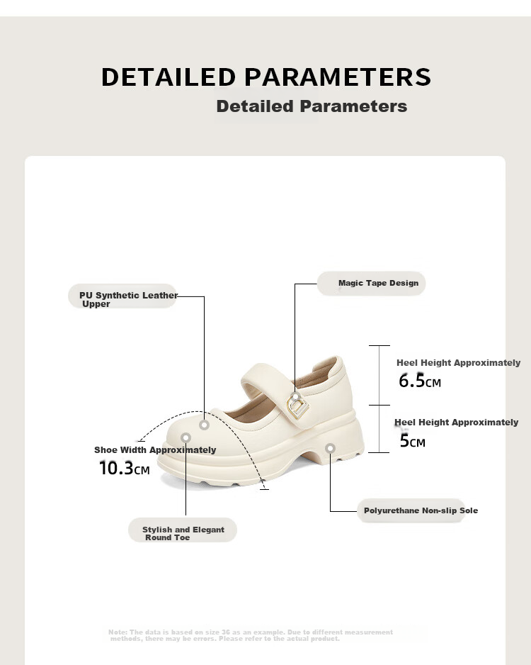 DAPHNE French Mary Jane Women's Shoes, Retro Chunky Heel Pumps, Black JK Leather Shoes, High Heels for Women, Beige, Size 37 5