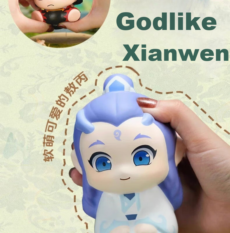 Danmiqi Children's Nezha Cartoon Peripheral Squeeze Toy, Small Egg-Shaped Stress Relief Device for Boys And Girls, Slow Rebound Toy, Nezha Style 4