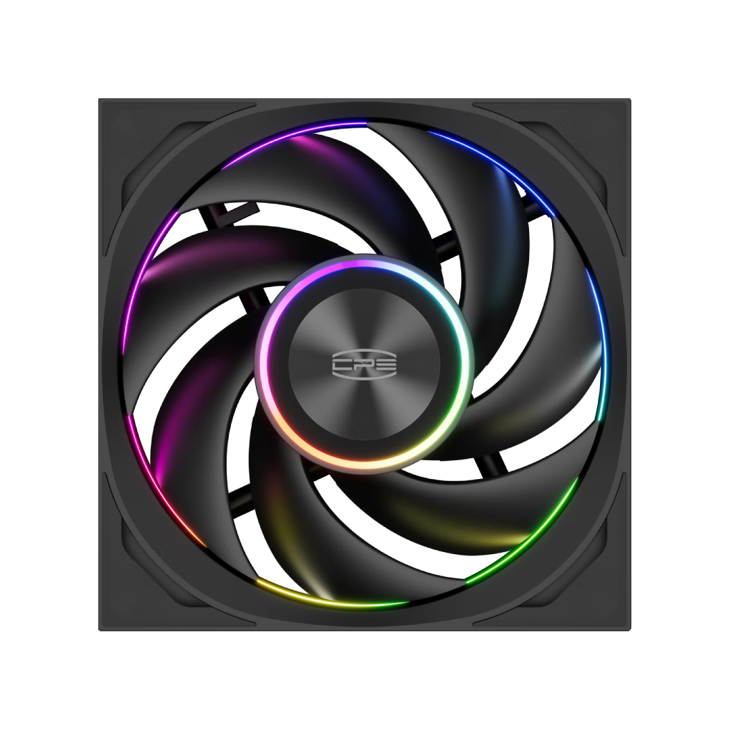 PCCOOLER Light Wing F7 X120 ARGB Black, Jingye 12cm Case Fan, Wireless Building Block Connection/ARGB Synchronized Lighting/PWM Temperature Control Speed Adjustment/Dual Ball Bearing