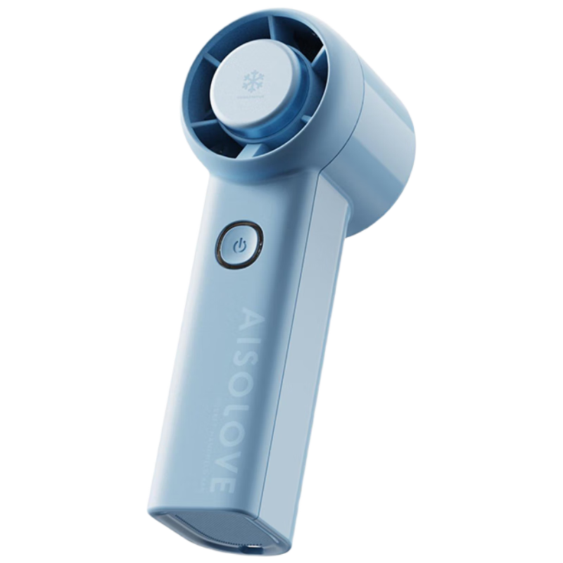 SOLOVE F03 Handheld Fan Portable Mini High-Speed USB Fan Semiconductor Cooling Turbine Air Concentrator Energy-Saving Electric Fan for Summer Outdoor Long Battery Life Blue