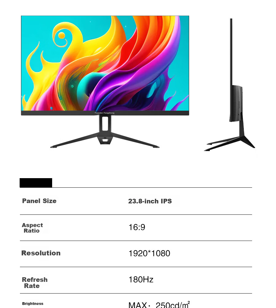 Founder 24.5-Inch IPS, 360Hz Micro-Bezel, HDR400, GTG1ms, 138% SRGB10BIT, Gaming, Esports, Wide Viewing Angle, Low Blue Light, Wall-Mountable Monitor FD2553S 11