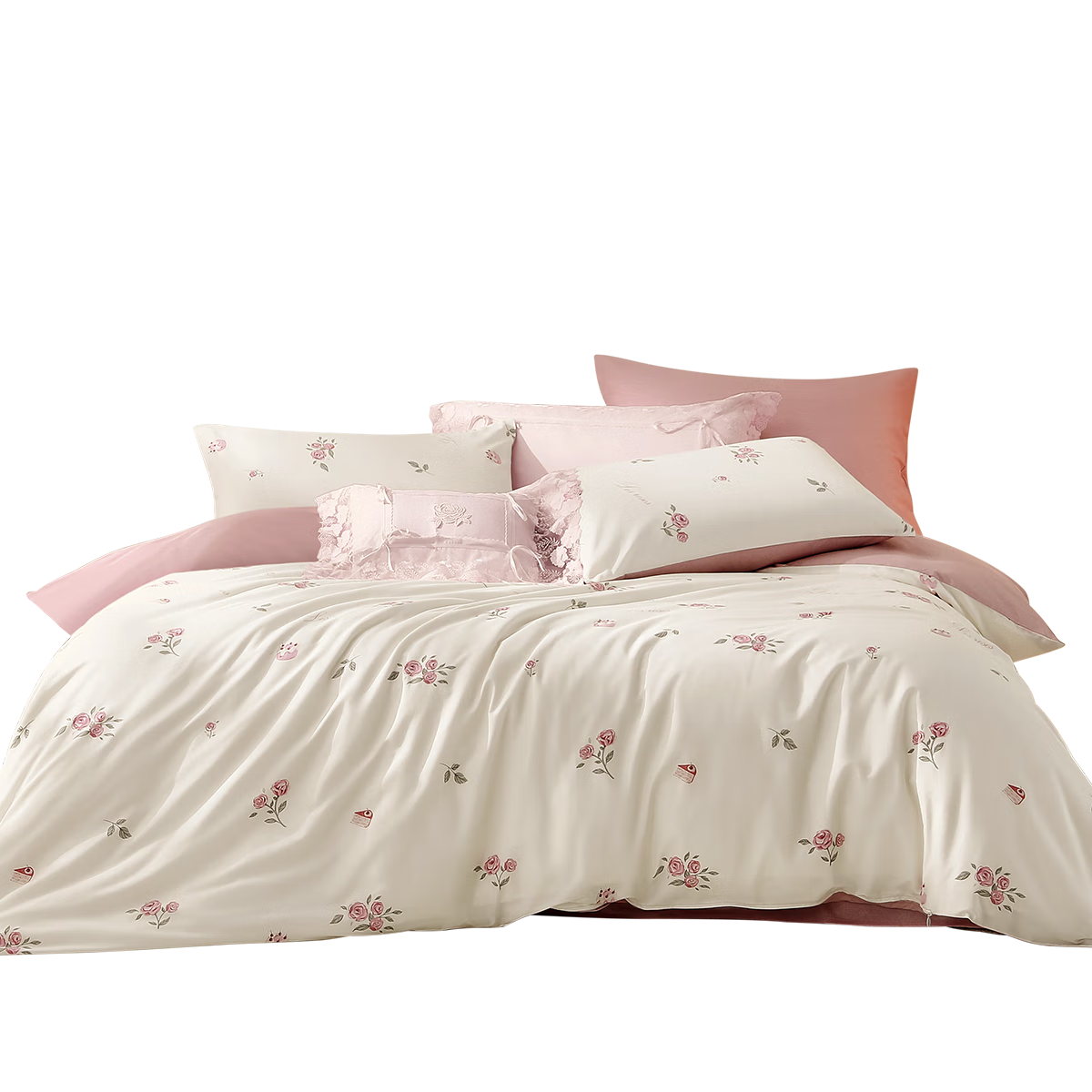 LOVO Luolai Home Textiles Pure Cotton Duvet Cover Double Bed Linen 200*230cm Pink