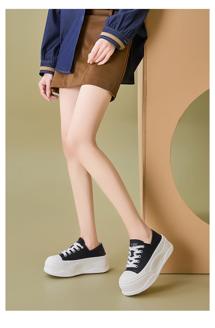 La Chapelle Women's Thick Sole Sneakers Slip-On Dual-Wear Casual Shoes - MJ9006 White Size 36 5