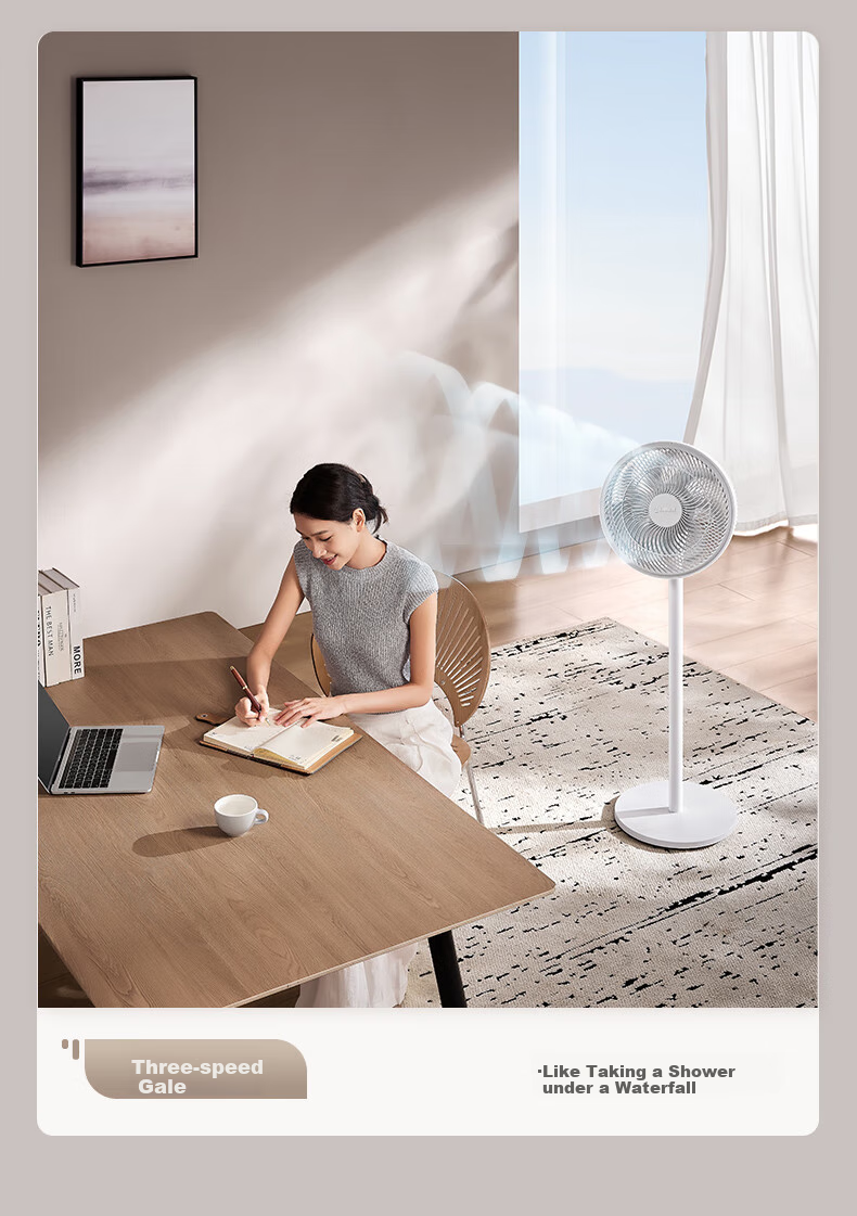 AIRMATE [Smart Remote Control] Seven-Blade Home High Airflow Floor Fan, Electric Fan, Desktop Air Circulator, Small Fan, 6-Speed Storm Timer Fan, High-Definition Screen Display FS30-R99 8