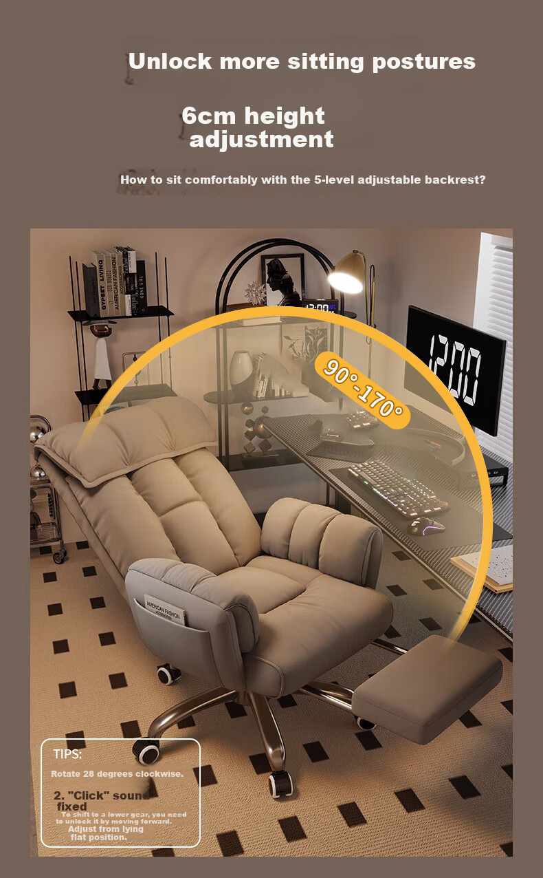 Quanpinwu Sofa Chair, Gaming Chair, Ergonomic Chair, Computer Office Chair, Single Recliner, Lazy Sofa, Backrest Seat 3