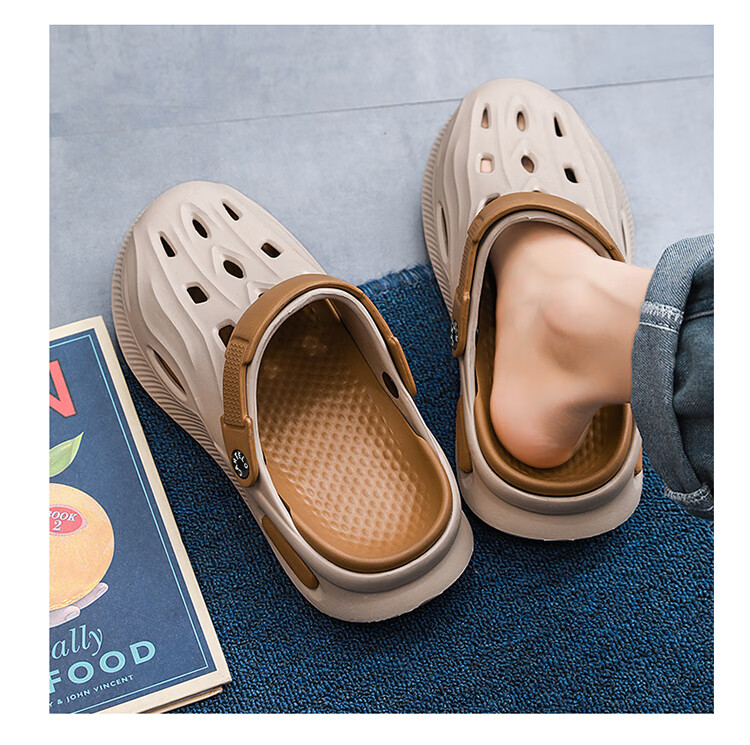 CARTELO Men's Perforated Shoes, Summer Sandals for Outdoor Wear, Thick-Soled Beach Shoes, Breathable Men's Slippers 7