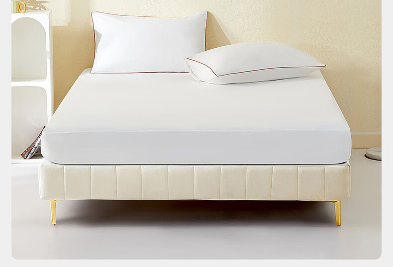 Shuixingjiafang Waterproof Mattress Protector, Anti-Dirt Bed Cover, Class A Fitted Sheet Style Mattress, Double Thin Mattress Pad, 1.5x2 Meters - Gray 12