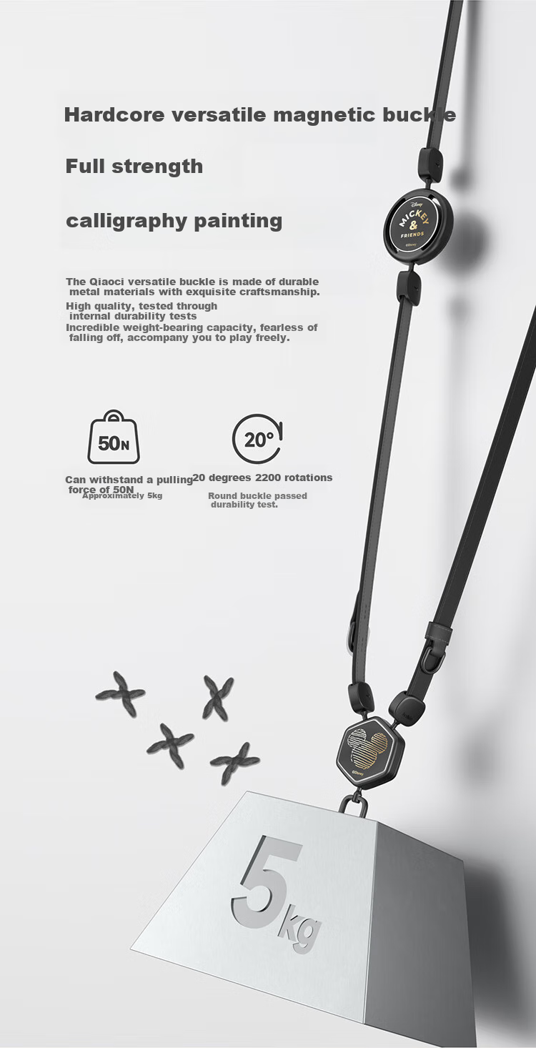BELKIN Phone Lanyard Wrist Strap, Phone Chain, High-End Neck Strap, Crossbody Phone Anti-Loss Strap, Phone Pad, Leather Two-In Mickey And Friends 8