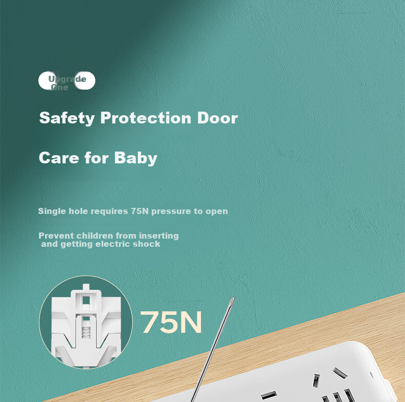 PHILIPS 3-Outlet Master Control 0.8m Child Safety Door Power Strip 2