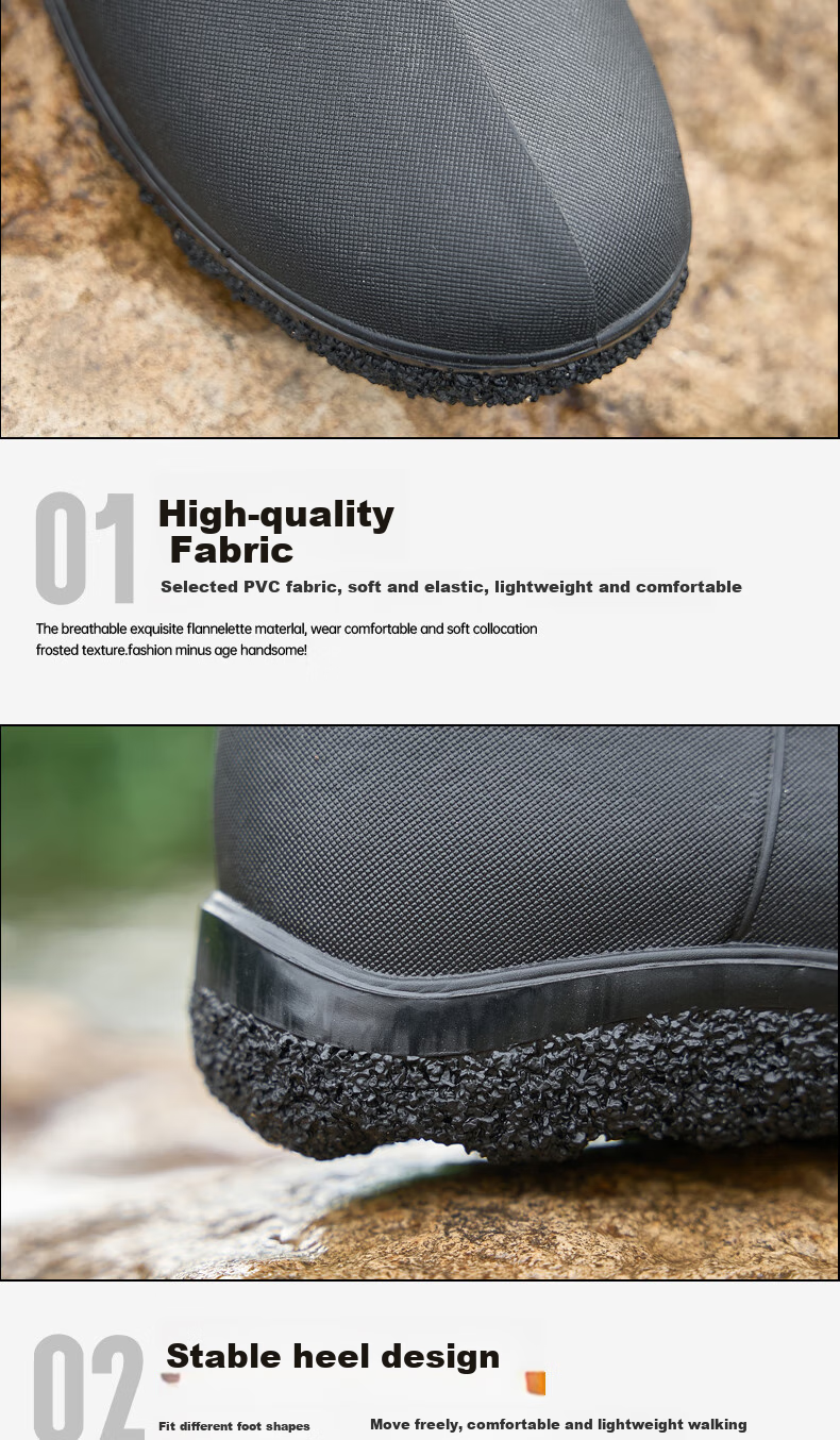 Lanoudun Men's Tall Waterproof Rain Boots, Rubber Shoes, Outdoor Fishing, Car Washing, Non-Slip Chef Shoes Cover YX1018 Size 44 4