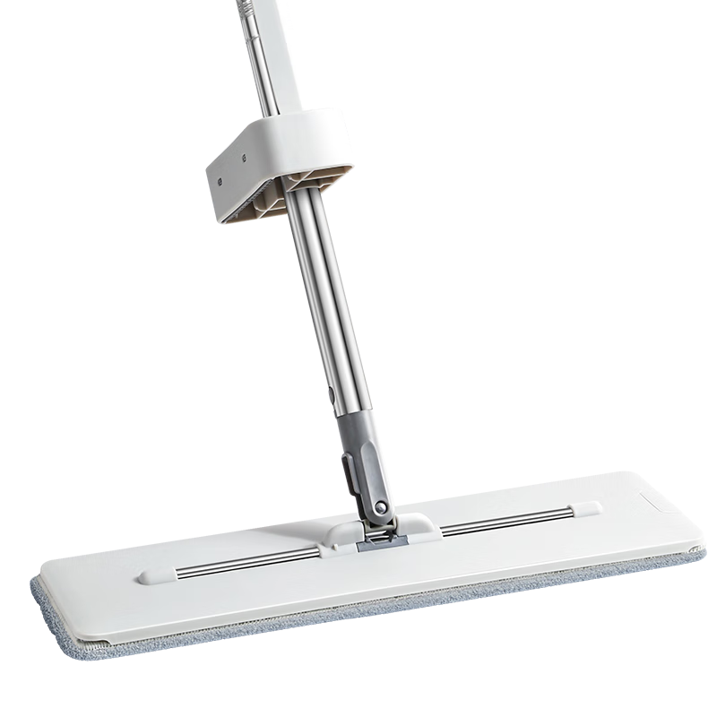 Baijiahaoshi Large Flat Mop, 42cm Wide, 133cm Long, 2 Mop Pads, No Hand Washing Required, Household All-In Mop, Absorbent Dust Push Mop