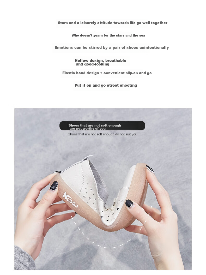ZHR White Leather Shoes for Women with Jelly Sole, Breathable Mesh Hole Shoes, Summer Trendy Fashion Casual Versatile Flat Shoes, Soft Comfortable Low-Top Shoes for Women A66E Casual Shoes Beige 35 3