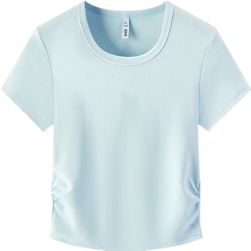 Semir Women's Short Sleeve T-Shirt, Fitted Round Neck Inner Wear, Summer Cool Waist-Cinching V-Neck Top, Hot Girl Style 109326100003