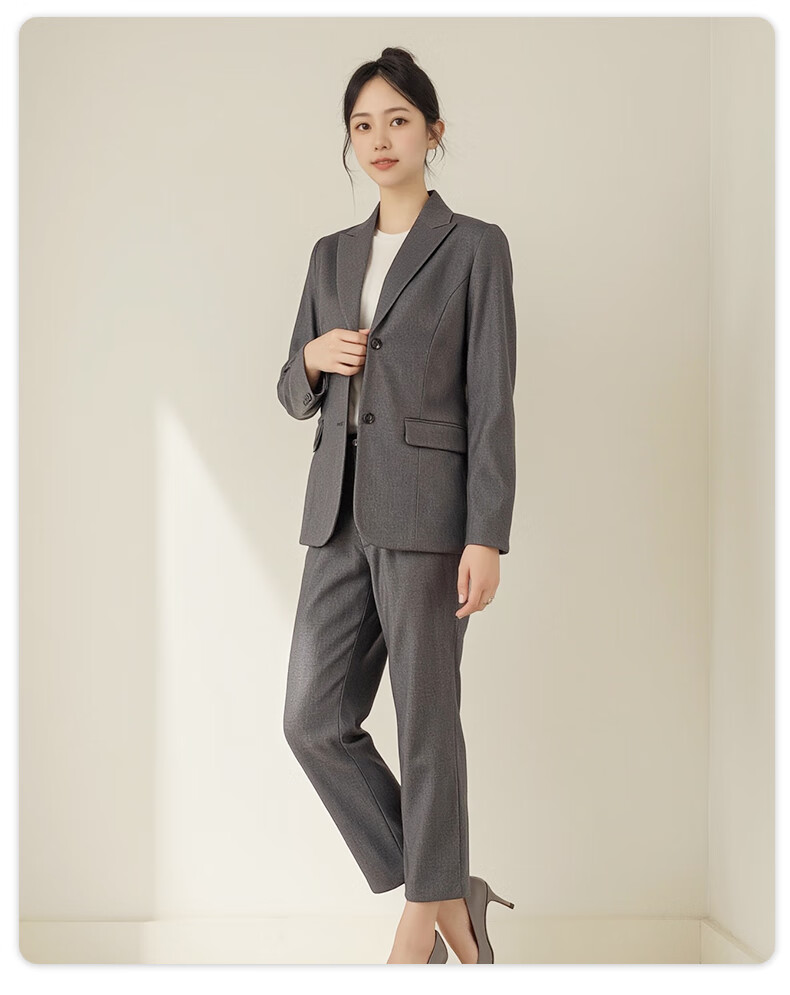 ROMON Women's Tailored Blazer Suit Slim Fit Professional Business Interview Work Commuter Jacket 12