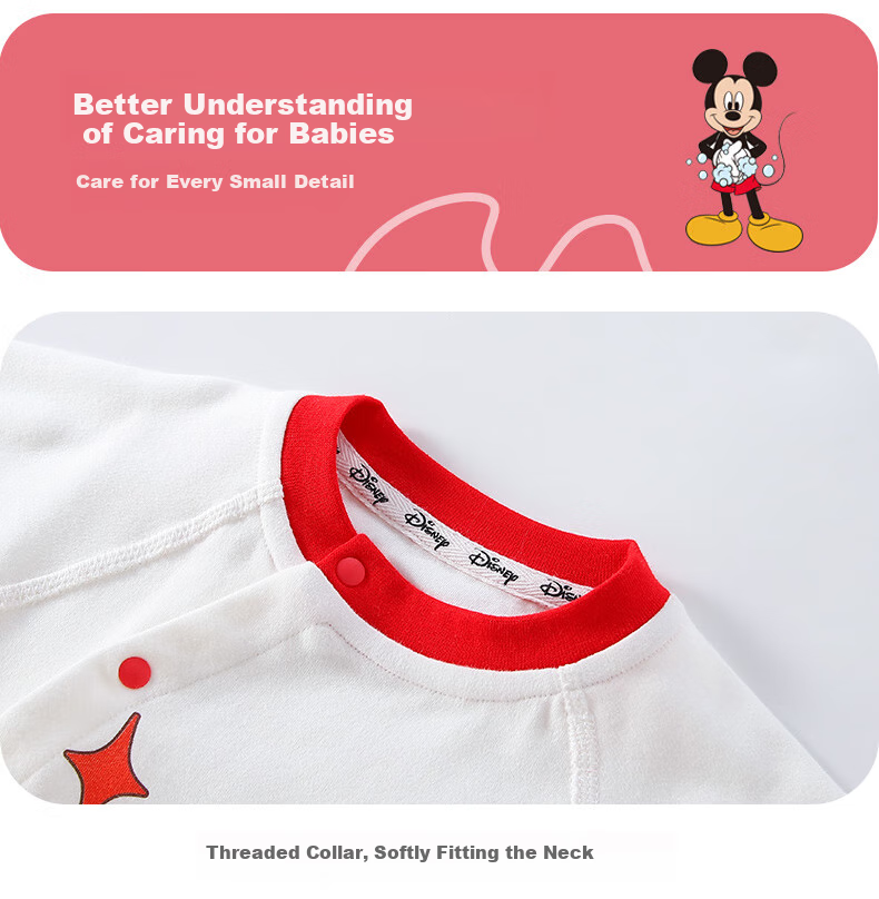 Disney Baby Clothes, Newborn Onesie, Class A Pure Cotton Romper, Full Moon Baby Hundred Days Outfit, Pajamas for Spring And Autumn Seasons 6