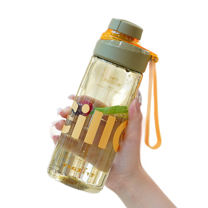 Cille Tritan Plastic Cup Sports Water Bottle with Tea Infuser for Men And Women, Portable Outdoor Cup for Students And Travel