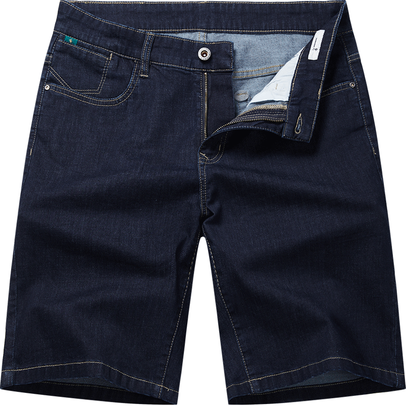 DANCING WOLVES [Elastic Breathable] Summer Breathable Skin-Friendly Draping Wear-Resistant Men's Casual Denim Shorts, 102 Dark Blue, Size 36
