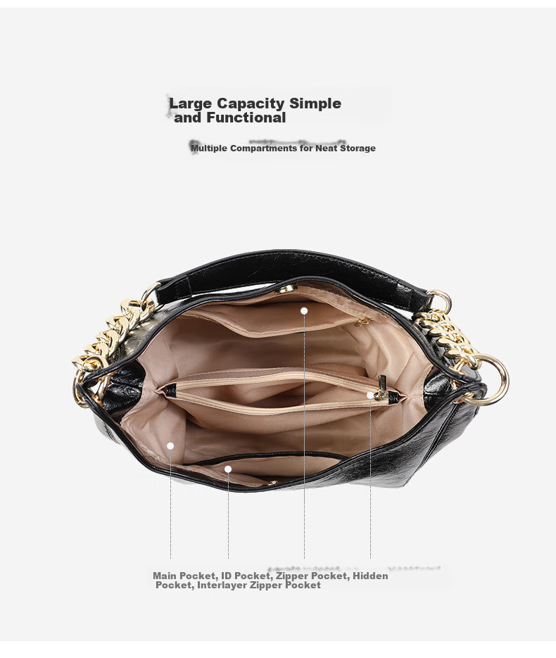 C.BANNER Leather Handbag Women's Shoulder Tote Bag Chain Bag Underarm Bag Brand Birthday Gift for Girlfriend on May 20 4