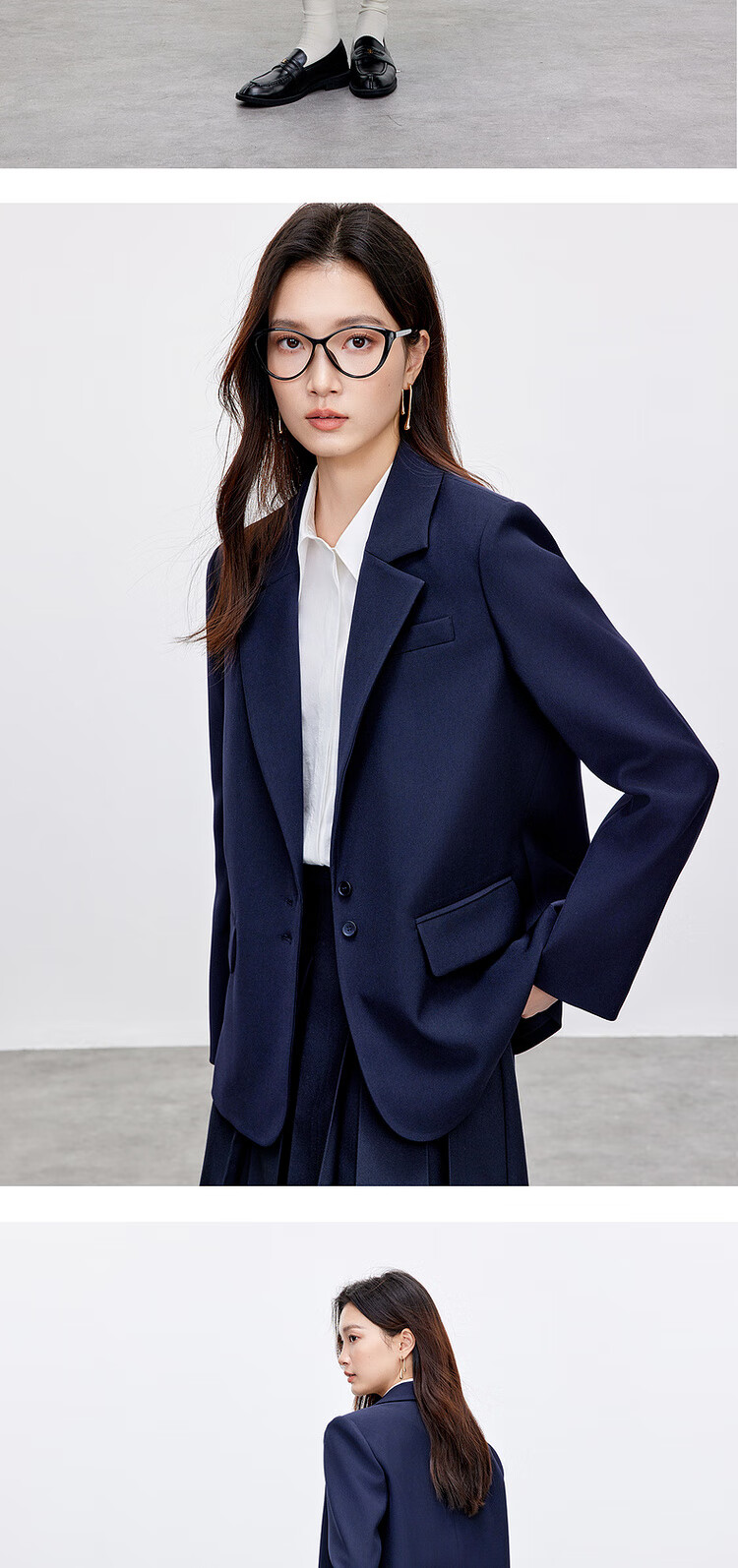 Sentubila Elegant Commuter Women's Autumn Wrinkle-Free Loose Blazer High-Intelligence Casual Jacket Black M 16