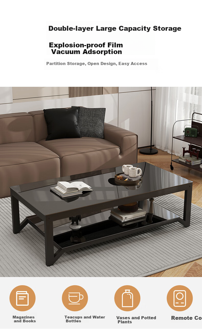 Fanshe Coffee Table, Living Room Coffee Table, Office Coffee Table, Home Living Room Glass Small Apartment Sofa Coffee Table, Modern And Simple 8