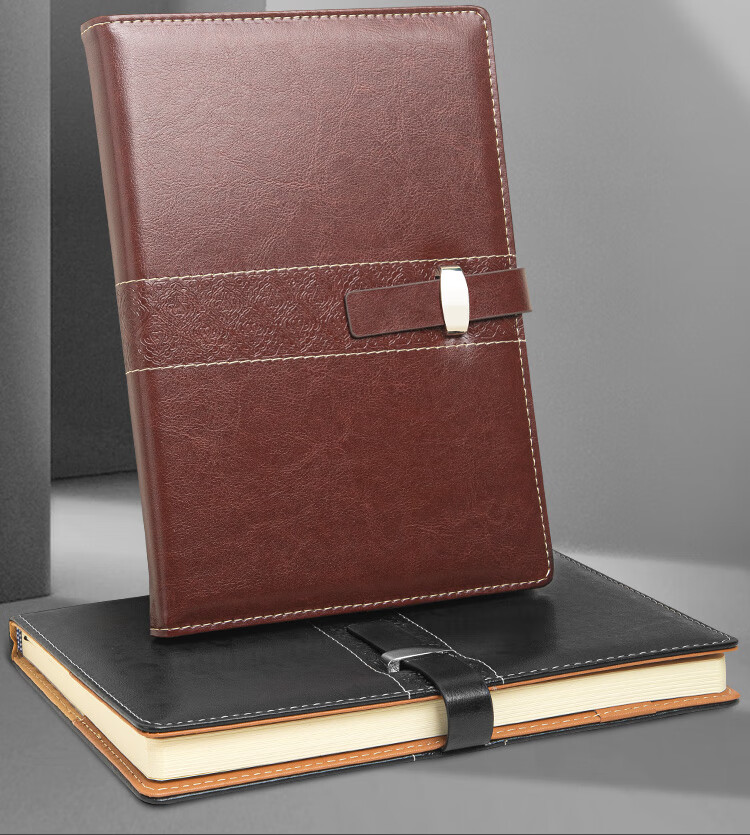 GuangBo 16K 144-Sheet Business Leather Notebook Stationery/Jaunty Button Closure Black GBP16735 2