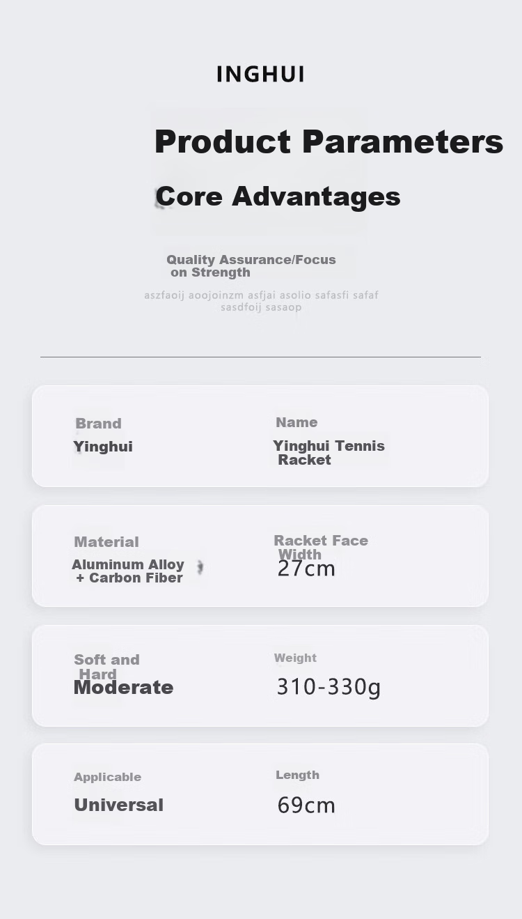 INVUI Tennis Racket Integrated Carbon Composite, Beginner Racket, Tennis Rebound Trainer, with String Tennis Racket, Racket Case 8