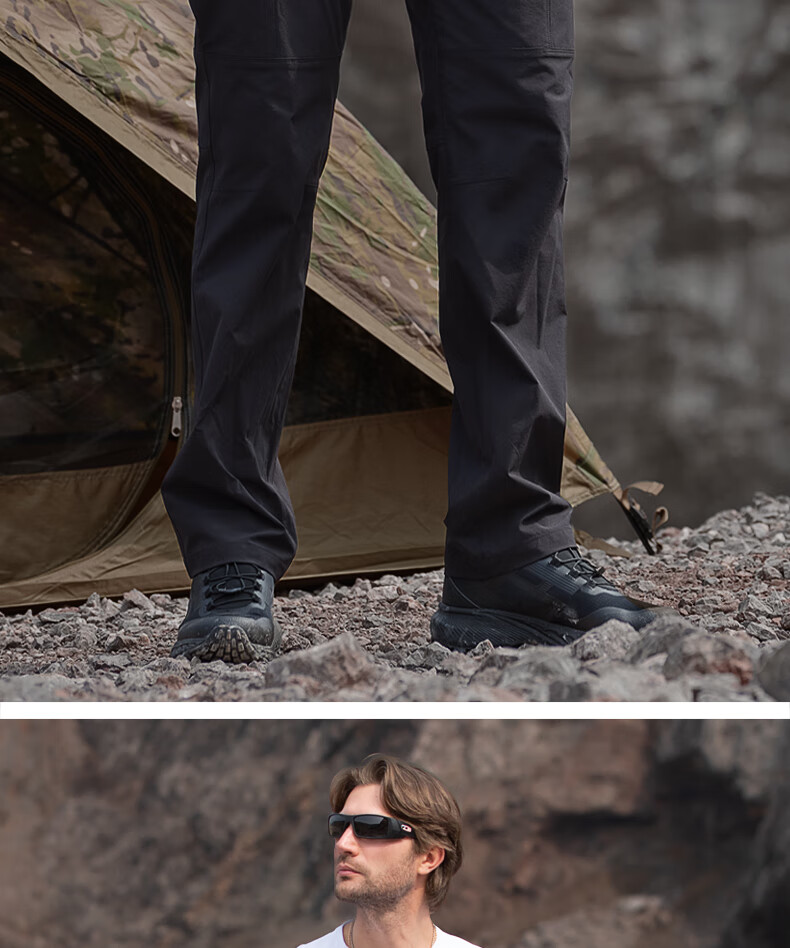 Free Soldier Yanying Spring And Summer Quick-Dry Pants, Teflon Triple Protection, Breathable Men's Sports Pants, Sun Protection UPF50+, Khaki, 38W/30L 19