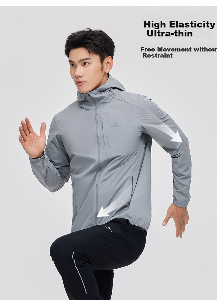 Pioneer Camp Ice Vein Sun Protection Jacket for Men, Summer Outdoor Cool-Feeling Breathable Hooded Long-Sleeve UV-Resistant Fishing Sports Sun Protection Thin Coat 5