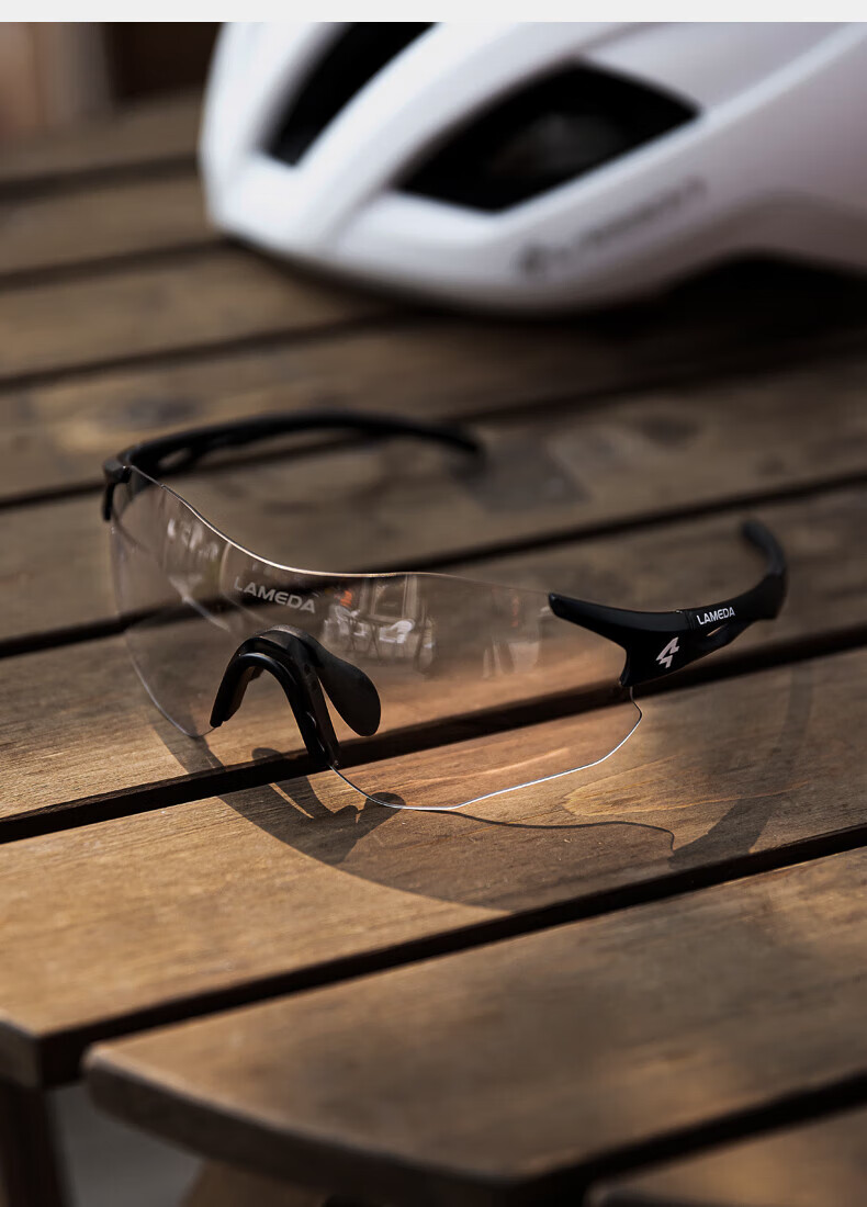 LAMEDA Cycling Glasses Day and Night Use Windproof Running RS100 Anti-Fog Photochromic Cool Black 7