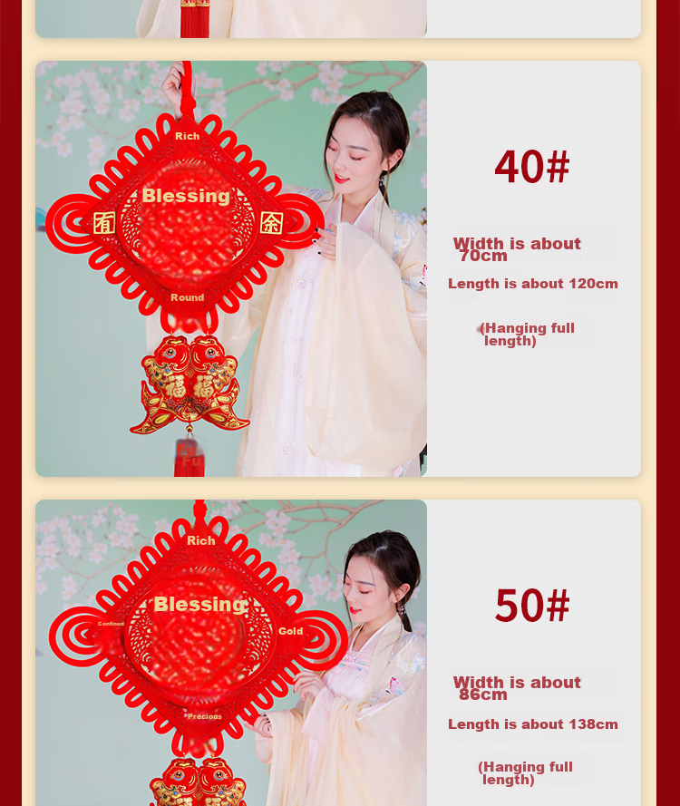 Gongxun Housewarming Gift Set with Chinese Knot Decorations for Entrance And Living Room, Moving-In Blessing Fortune Character 5