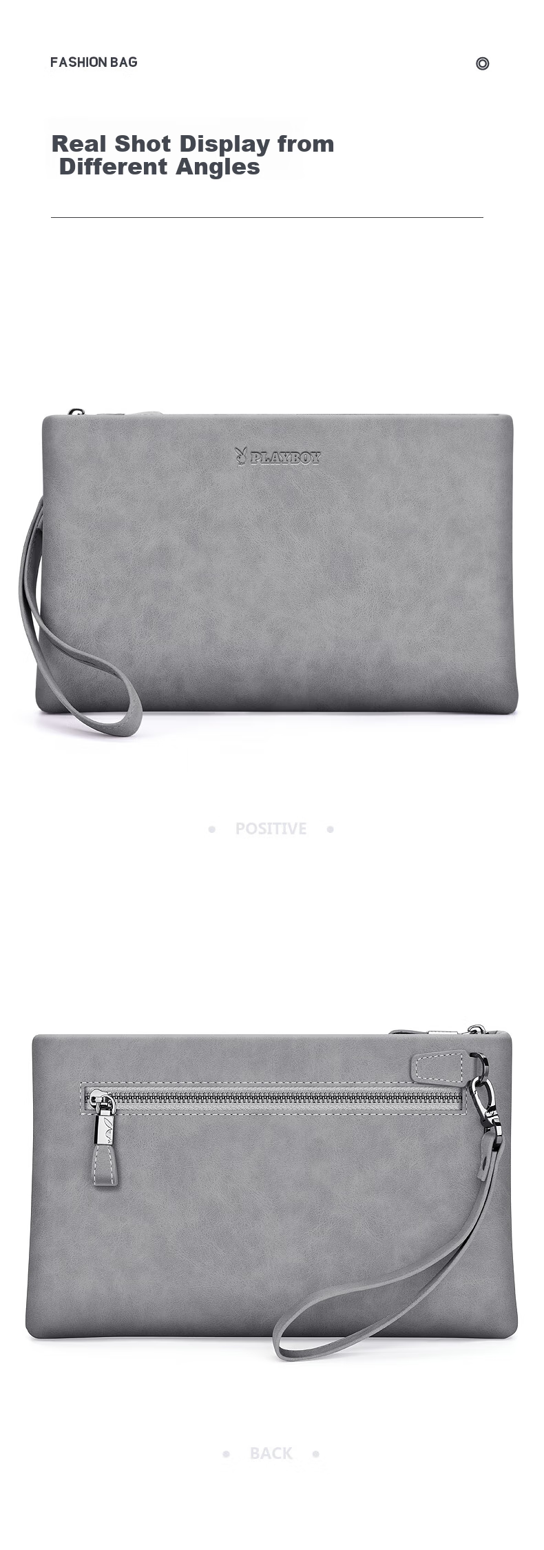 PLAYBOY Handbag for Men, Portable Envelope Bag, Men's Briefcase, Business Wallet, Large Capacity Clutch Bag, Birthday Gift 8