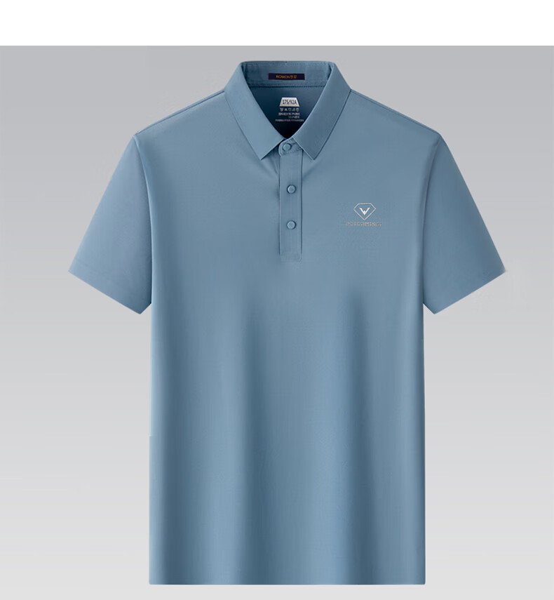 ROMON [Ice Silk High Elasticity + 7A Antibacterial] Sun Protection Short Sleeve Polo Shirt for Men, Summer T-Shirt for Middle-Aged, Cool-Feeling Collared Top 15