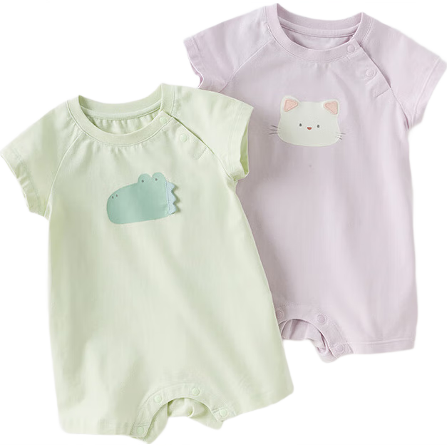 DAVE & BELLA Baby Clothes Summer Newborn Short-Sleeve Bodysuit, Baby Romper for Boys