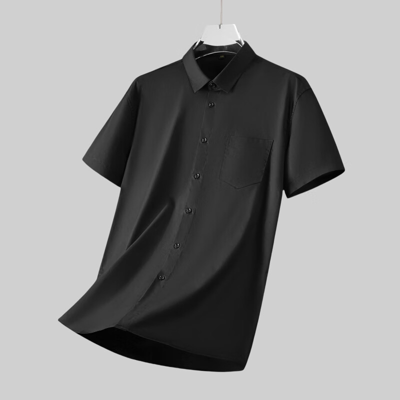 Ayoupang Summer Short-Sleeve Large-Size Pure Cotton Shirt, Loose-Fitting Business Formal Wear, Breathable Comfortable All-Cotton Casual White Shirt for Me 6