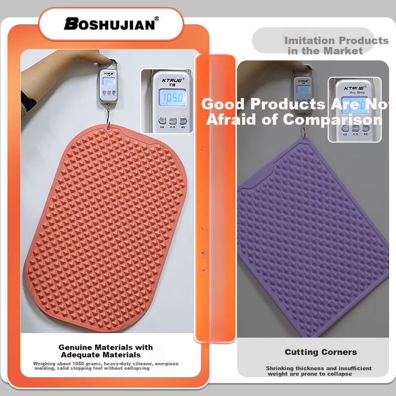 BOSHUJIAN Soft Silicone Pressure Plate, Ultra-Slow Running Foot Massage Pad, In-Place Foot Stomp Acupoint Dredging Toe Pressure Plate