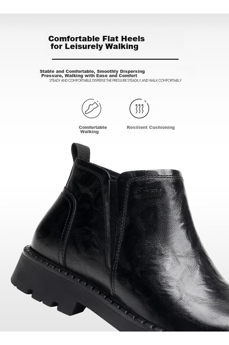 15MINS Men's Chelsea Boots, British Style Retro Martin Boots, Business Casual Men's Boots, Trendy Men's Shoes, E1957 Black Size 41 4