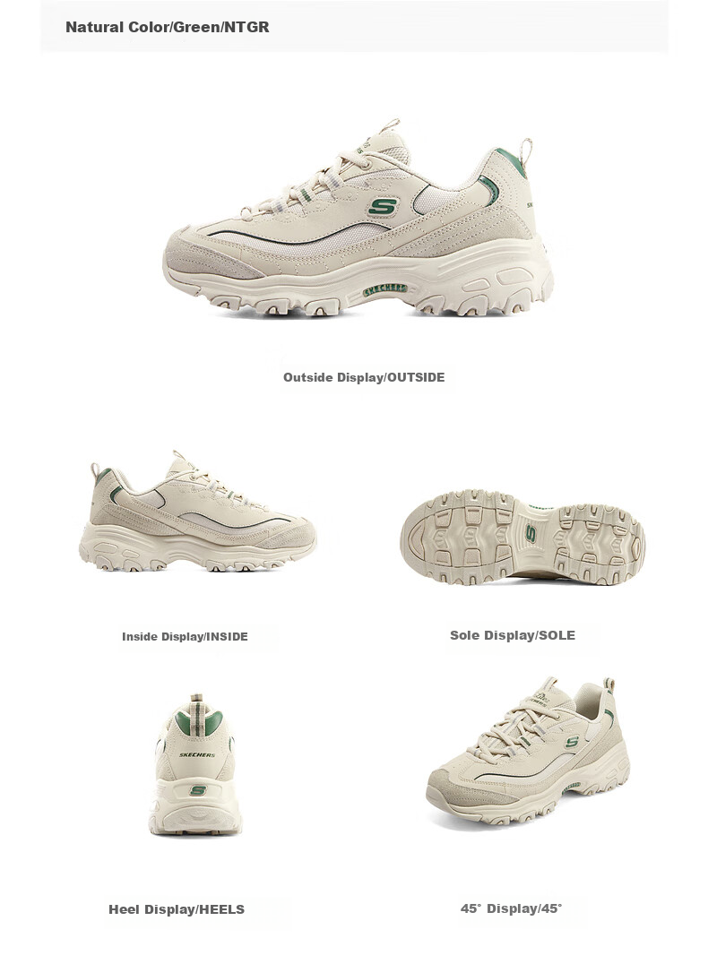 Skechers Moka Bear Morandi Light-Colored Sneakers, Women's Dad Shoes, 896145 6