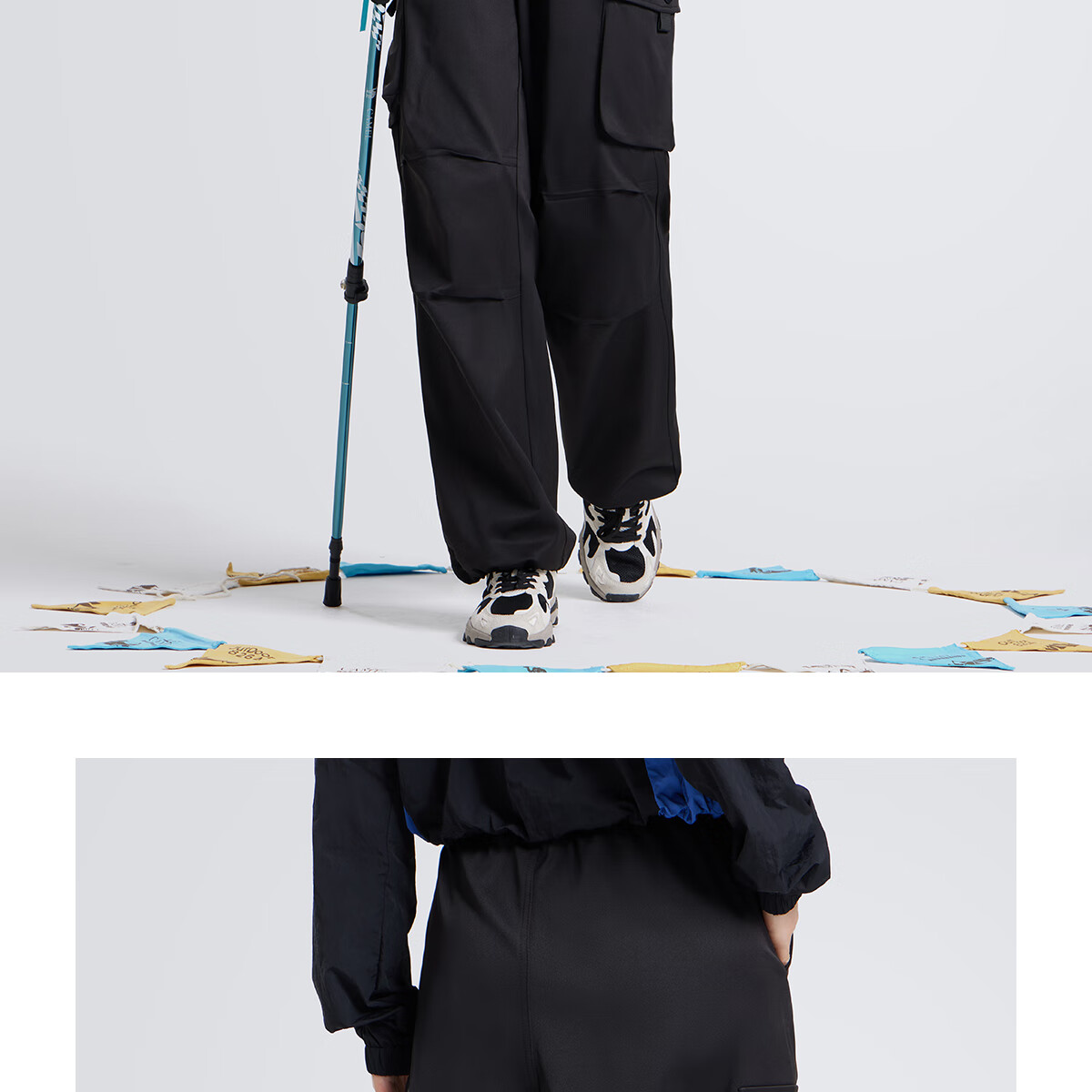 CAMEL Men's Cargo Pants, Wide-Leg Style, Wang Junkai's Same Style, Spring And Summer Soft Shell Straight-Leg Casual Trousers M14CAWI644 35