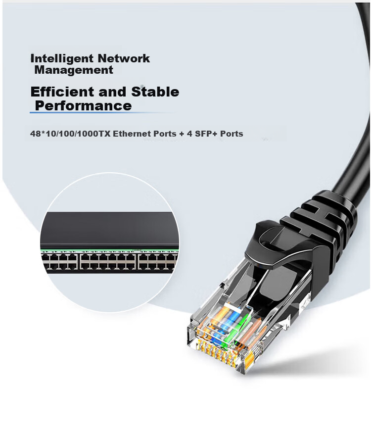 H3C S5048X-EI, 48 Gigabit Ethernet Ports + 40 Gigabit Fiber Optic Ports, Layer 3 Full-Managed Enterprise-Grade Network Switch, 10 Gigabit Upstream/IPv6/Link Aggregation/VLAN 7